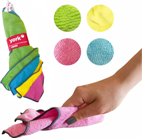 Изображение товара Набор салфеток хозяйственных York Микрофибра (4шт)