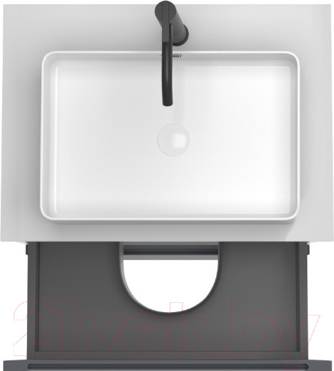 Изображение товара Тумба под умывальник ЗОВ Дион 70 / D70LAFM7015MKV5-KP13W (графит матовый)