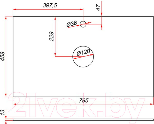 Изображение товара Тумба под умывальник ЗОВ Дион 80 / D80LAFM7015MKV5-KP13W (графит матовый)