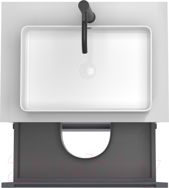 Изображение товара Тумба под умывальник ЗОВ Дион 90 / D90LAFM7015MKV5-KP13W (графит матовый)