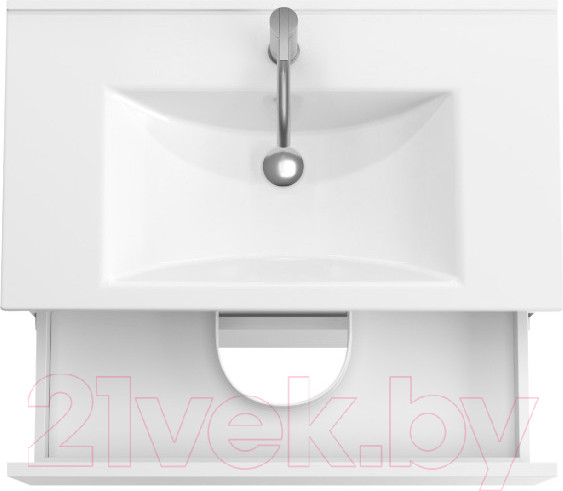 Изображение товара Тумба с умывальником ЗОВ Лира 60 / L60MW0MWGVA-OL60 (белый глянцевый)