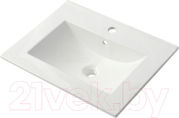 Изображение товара Тумба с умывальником ЗОВ Лира 60 / L60MW0MWGVA-OL60 (белый глянцевый)