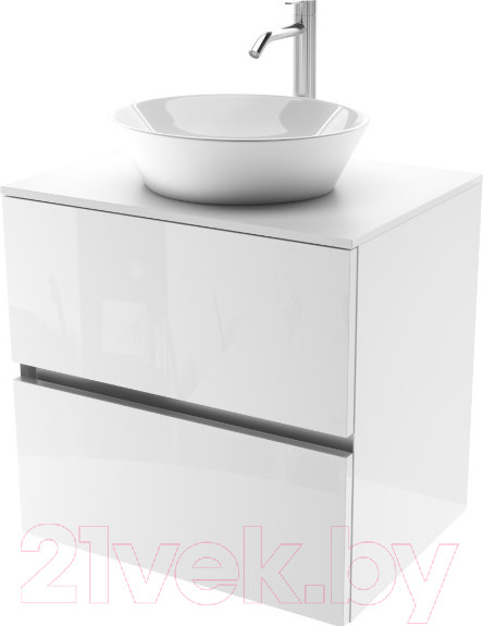 Изображение товара Тумба под умывальник ЗОВ Лира 70 / L70MW0MWGVA-KP13W (белый глянцевый)