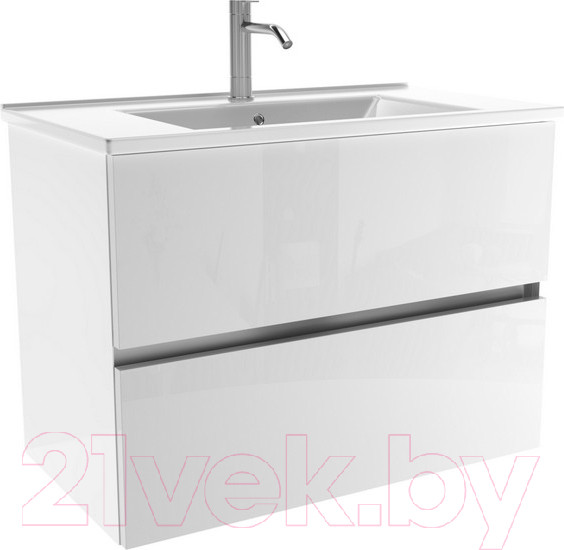 Изображение товара Тумба с умывальником ЗОВ Лира 70 / L70MW0MWGVA-OL70 (белый глянцевый)