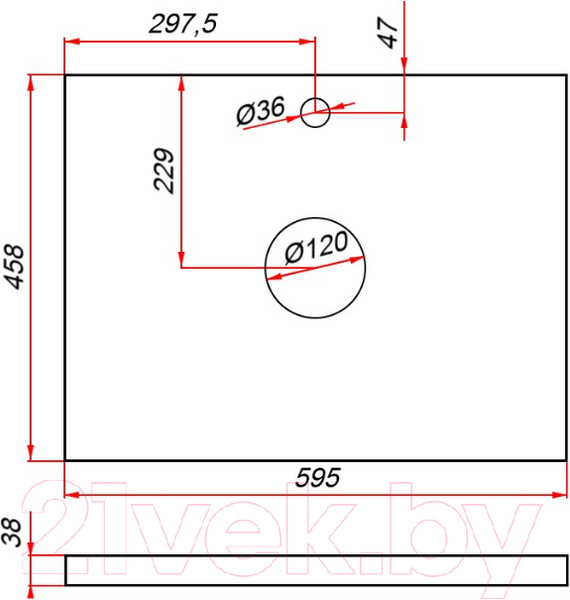 Изображение товара Тумба под умывальник ЗОВ Монови 60 / M60LW0LWS-HPL38T (туя/белый)