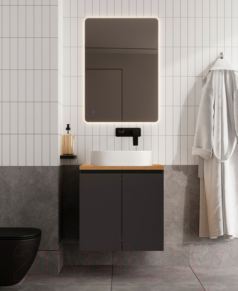 Изображение товара Тумба под умывальник ЗОВ Монови 80 / M80LG0LG-HPL38T (туя/антрацит)