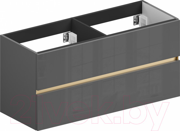 Изображение товара Тумба под умывальник ЗОВ Лира 120 / L120MWFMLGVG-KP13W (грифель глянцевый)