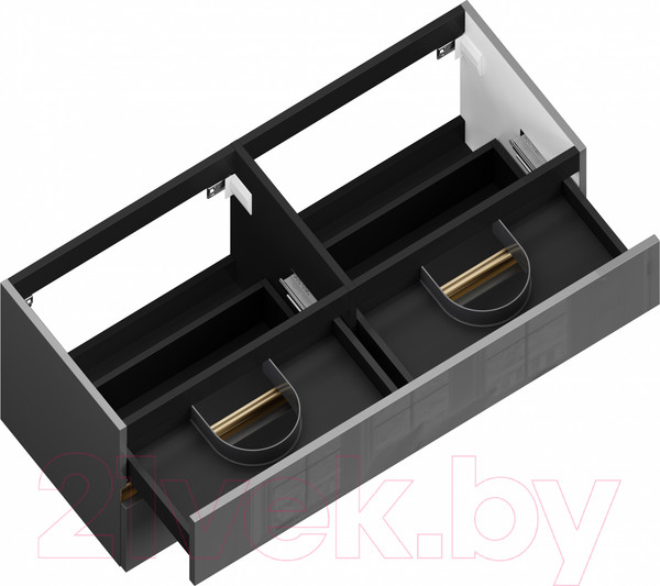 Изображение товара Тумба под умывальник ЗОВ Лира 120 / L120MWFMLGVG-KP13W (грифель глянцевый)