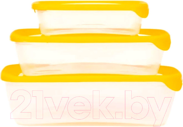 Изображение товара Набор контейнеров Curver Fresh&Go / 08026-007-00 (3шт, желтый)