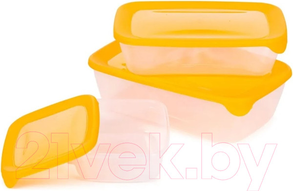 Изображение товара Набор контейнеров Curver Fresh&Go / 08026-007-00 (3шт, желтый)