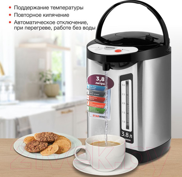 Изображение товара Термопот StarWind STP3400 (серебристый/черный)