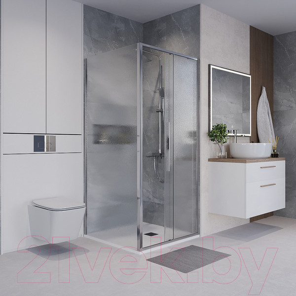 Изображение товара Душевой уголок Niagara 140x100x195 / NG-65-14CH-CH100-34 (хром/шиншилла стекло)