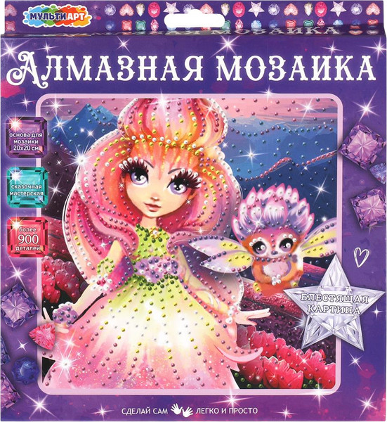 Изображение товара Набор алмазной вышивки MultiArt Цветочная фея / AM20X20-102682