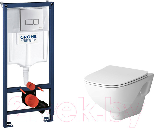 Изображение товара Унитаз подвесной с инсталляцией AM.PM X-Joy C851701SC + Grohe Rapid SL 38772001 + Marberg 410 SE CR