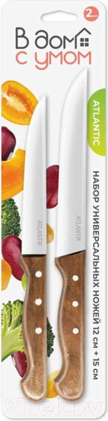 Изображение товара Набор ножей В дом с умом Atlantik 413100914 (2шт, коричневый)