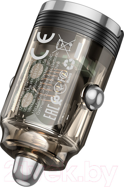 Изображение товара Адаптер питания автомобильный Borofone BZ29A PD36W + QC3.0 (прозрачный)