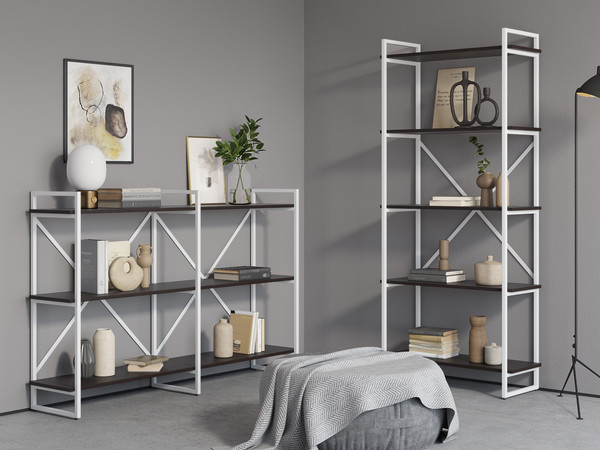 Изображение товара Стеллаж Loftyhome Мальборк Рант 160 / 1628074 (венге/белое основание)