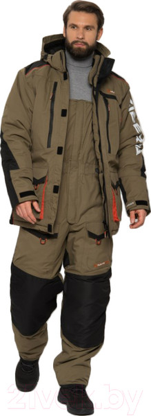 Изображение товара Костюм для охоты и рыбалки Huntsman Siberia -45°C (р-р 64-66/182-188, хаки/черный)
