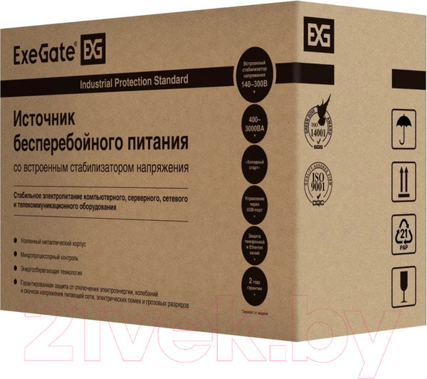 Изображение товара ИБП ExeGate BNB-600.LED.AVR.EURO (EP244543RUS)