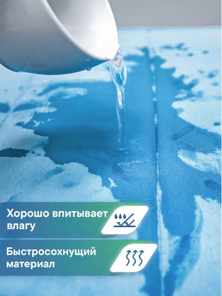 Изображение товара Коврик для туалета Вилина Велюр / 7191 (50x60, голубой)