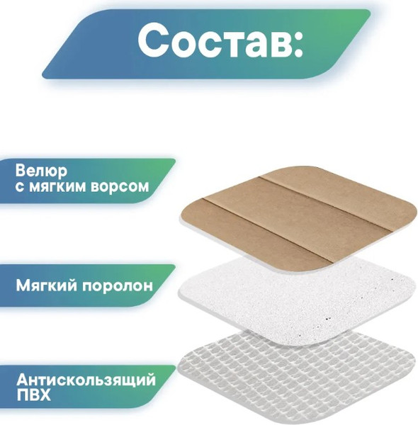 Изображение товара Коврик для туалета Вилина Велюр / 7191 (50x60, мокко)