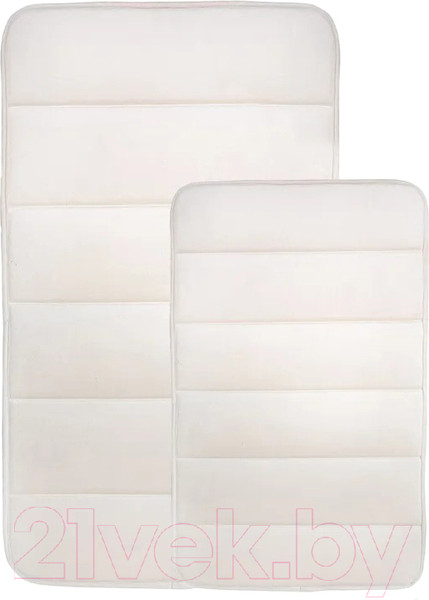 Изображение товара Набор ковриков для ванной и туалета Вилина Велюр / 7193 (50x80, 40x60, светло-бежевый)