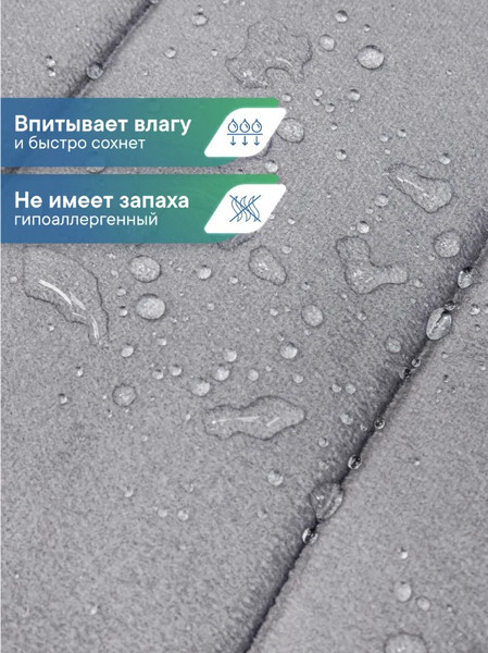 Изображение товара Набор ковриков для ванной и туалета Вилина Велюр / 7193 (50x80, 40x60, светло-серый)