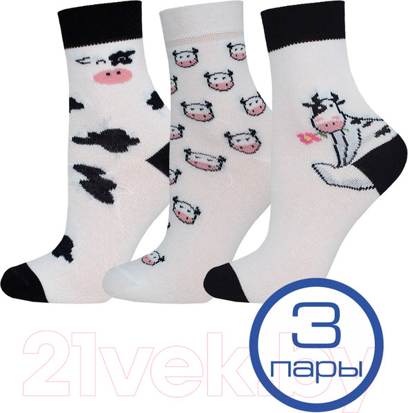 Изображение товара Носки детские Брестские School 3081/3 рис.1074 (р.19-20, молочный, 3 пары)