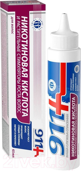 Изображение товара Сыворотка для волос 911 Никотиновая кислота и растительные стимуляторы роста волос (65мл)