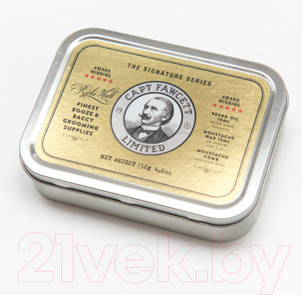 Изображение товара Набор косметики для ухода за бородой и усами Captain Fawcett Масло 10мл+Воск 15мл+Расческа