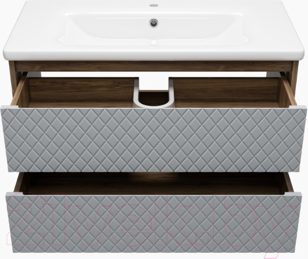 Изображение товара Тумба под умывальник Brevita Chester 90 / CHE-09090-49502Я (серый/темное дерево)
