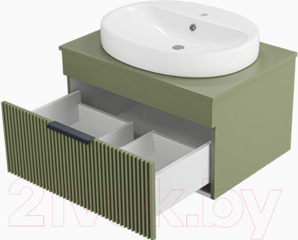 Изображение товара Тумба под умывальник Brevita Enfida 70 / ENF-06070-0841Я (зеленый матовый)
