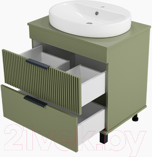 Изображение товара Тумба под умывальник Brevita Enfida 70 / ENF-06070-0842Я (зеленый матовый)