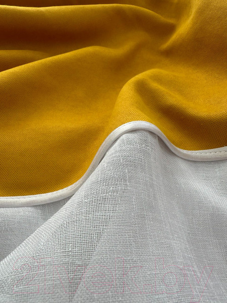 Изображение товара Гардина Ника Зварико 777175 400x175-125 (белый/горчичный 12)