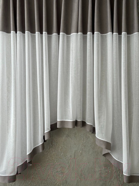 Изображение товара Гардина Ника Зварико 777175 400x175-125 (белый/серый 30)