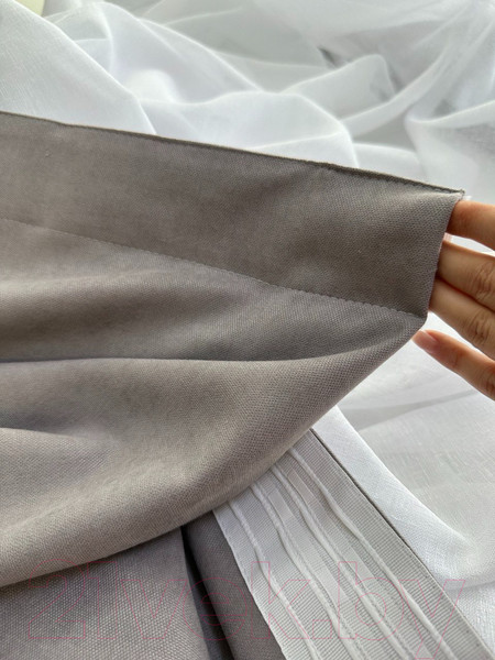 Изображение товара Гардина Ника Зварико 777175 400x175-125 (белый/серый 30)