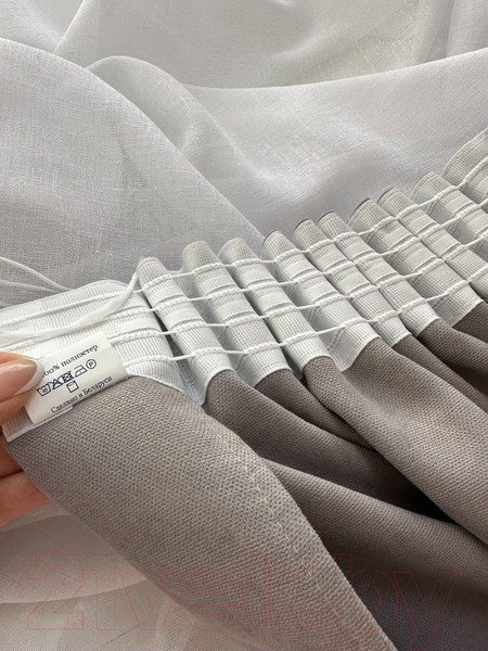 Изображение товара Гардина Ника Зварико 777175 400x175-125 (белый/серый 30)