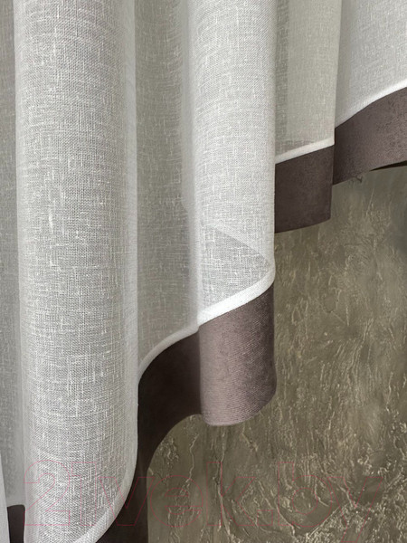 Изображение товара Гардина Ника Зварико 777175 400x175-125 (белый/темно-серый 300)