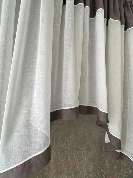 Изображение товара Гардина Ника Зварико 777175 400x175-125 (белый/темно-серый 300)