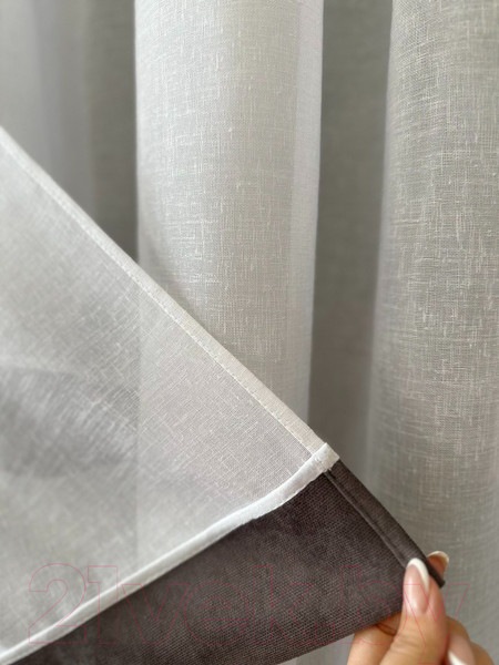 Изображение товара Гардина Ника Зварико 777175 400x175-125 (белый/темно-серый 300)