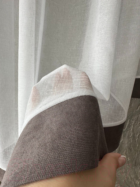 Изображение товара Гардина Ника Зварико 777175 400x175-125 (белый/темно-серый 300)