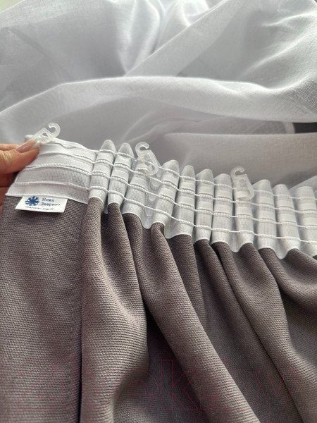 Изображение товара Гардина Ника Зварико 777175 400x175-125 (белый/темно-серый 300)