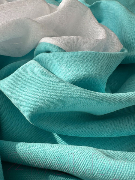 Изображение товара Гардина Ника Зварико 777175 400x175-125 (белый/бирюзовый/голубой 12482)