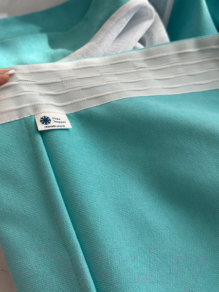 Изображение товара Гардина Ника Зварико 777175 400x175-125 (белый/бирюзовый/голубой 12482)