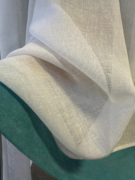 Изображение товара Гардина Ника Зварико 777175 400x175-125 (белый/бирюзовый 18)