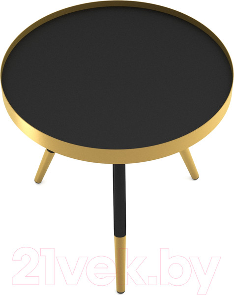 Изображение товара Журнальный столик Sheffilton SHT-CT28 МДФ (черный муар/золото/черный металл)
