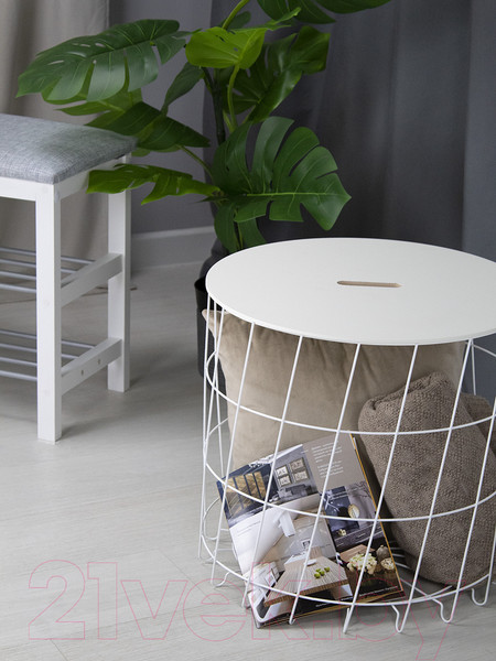 Изображение товара Журнальный столик Sheffilton SHT-CT41 МДФ (мисандея/белый муар/металл)