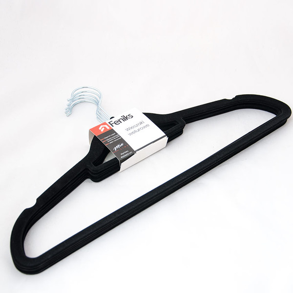 Изображение товара Набор пластиковых вешалок-плечиков Feniks FN062 (5шт, черный)