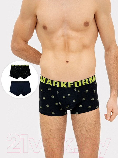 Изображение товара Комплект мужских трусов Mark Formelle 411215-2 (р.94-104, утки на черном/море)