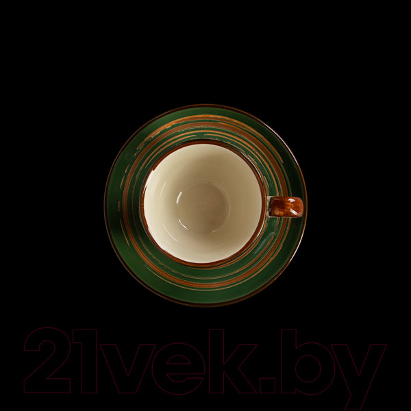 Изображение товара Чашка с блюдцем Luxstahl China Town HM34F41001 / фк8523 (слоновая кость/зеленый)